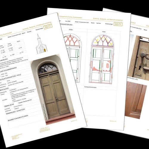 Unterlagen Friedrichsdorf Hugenottenkirche Fachplanung und Bauleitung Restaurierung durch Conservation Pool