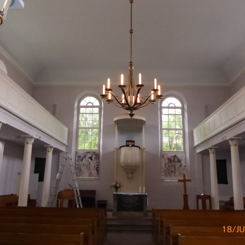 Innenraum Friedrichsdorf Hugenottenkirche Restaurierung durch Conservation Pool