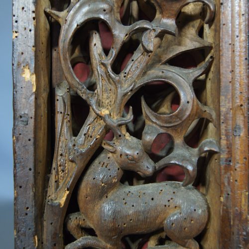 Nahaufnahme Brandschrank Restaurierung Kiedrich Kirche St. Valentinus