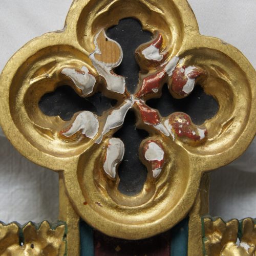 Nahaufnahme Kreuz Jesu Kiedrich Kirche St. Valentinus durch Restaurierungsatelier Conservation Pool