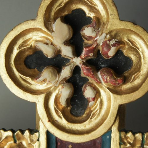 Nahaufnahme Kreuz Jesu Kiedrich Kirche St. Valentinus durch Restaurierungsatelier Conservation Pool
