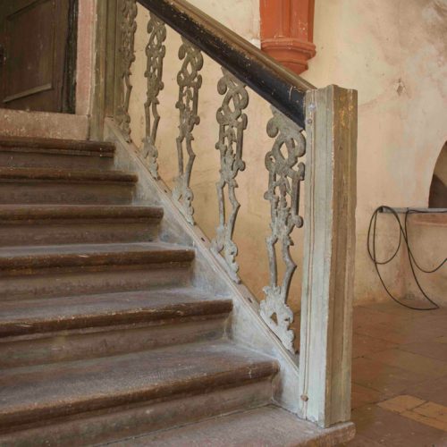 Holztreppe Ostflügel Kloster Eberbach Bestandsaufnahme durch Conservation Pool