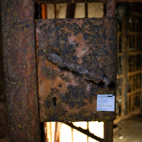 Gittertür Nahaufnahme Ostflügel Kloster Eberbach Bestandsaufnahme durch Conservation Pool