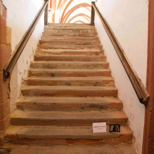 Holztreppe Ostflügel Kloster Eberbach Bestandsaufnahme durch Conservation Pool
