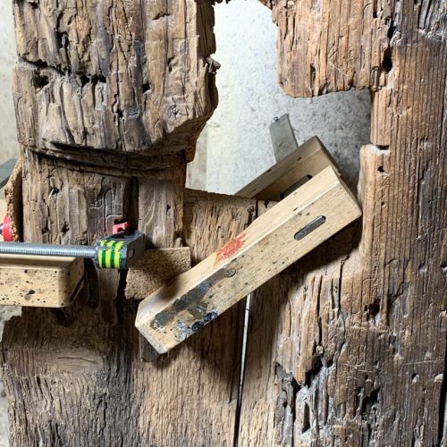 Nahaufnahme Bestandsaufnahme Holztür Basilika