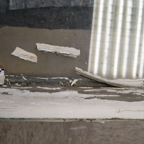 Fensterrahmen vor der Restaurierung Schumann-Haus Museum Düsseldorf